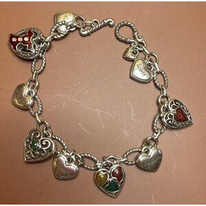Brighton Go Red Heart Charm Bracelet Love - Laugh Dream Passion Spirit Red Dress